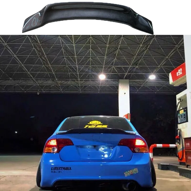 For 2005-2011 Honda Eighth Generation Civic 100%Real Carbon Fiberhighquality Rear Spoiler Trunk Lid R Style