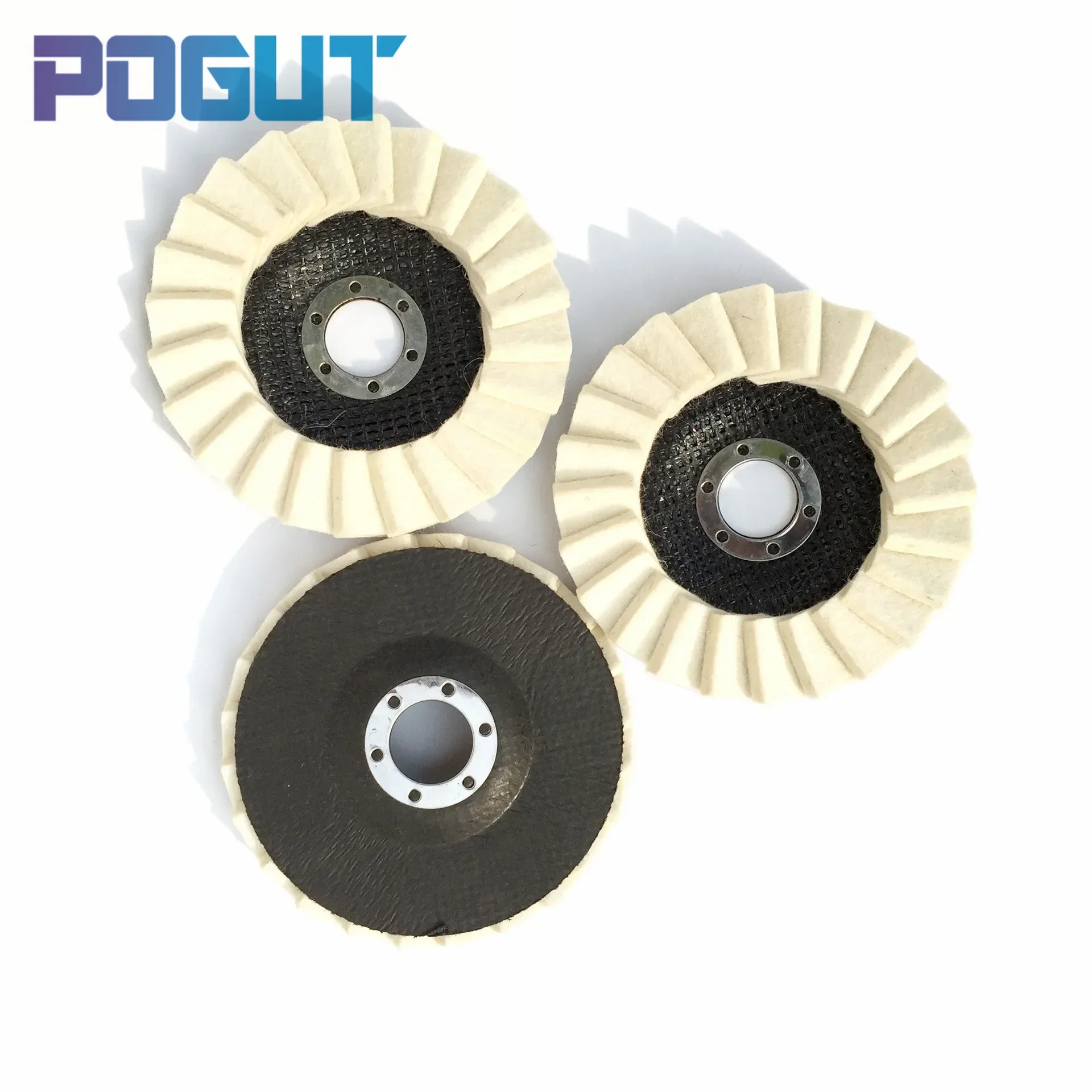 3pcs Dia. Cakram Pemoles Penutup Wol 4"/ 5'' untuk Penggiling Sudut untuk Memoles Kaca Logam