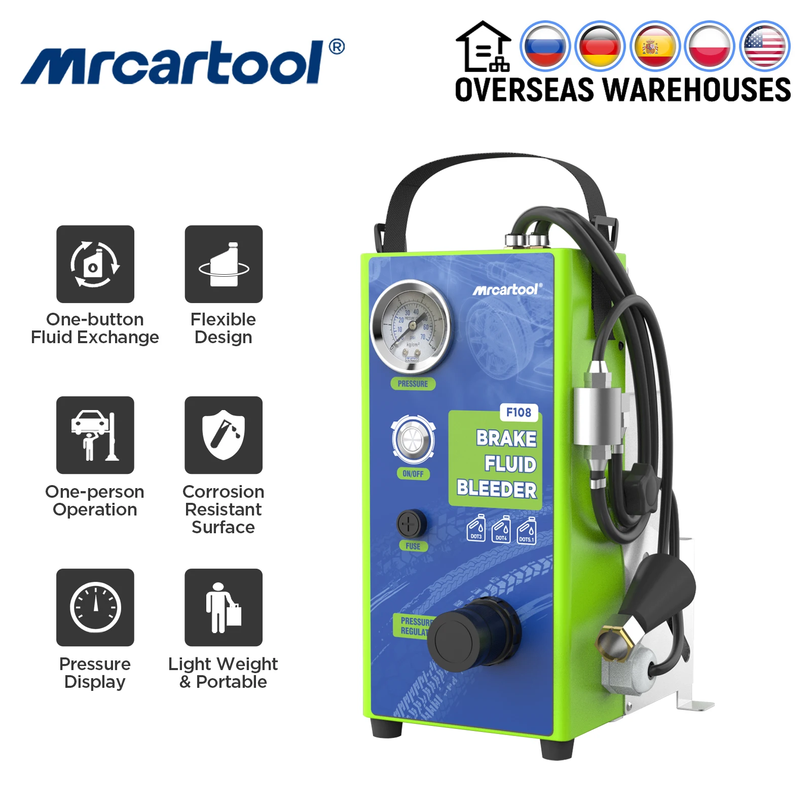 MRCARTOOL F108: Il Migliore Cambiatore di Olio per Freni per Auto e Veicoli Commerciali