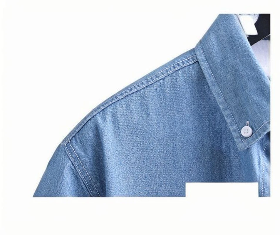 NF&ZG Short-sleeved denim shirt men's summer light washed jacket cotton casual shirt workwear half-sleeved high-end trendy shirt