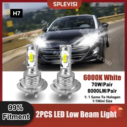 Upgrade Car LED Headlight H7 Low Beam 2x Brightness 9V-24V Compatible For Peugeot RCZ 2009 2010 2011 2012 2013 2014 2015 2016