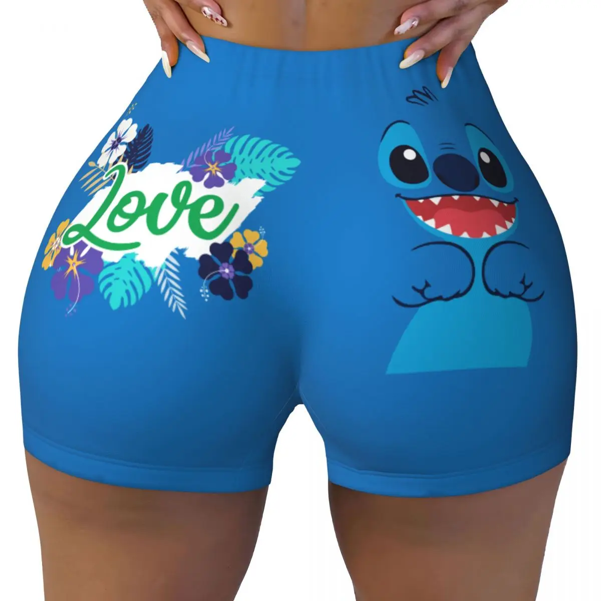 

Custom Funny Stitchs Adventure Anime Gym Running Volleyball Shorts for Women Workout Yoga Shorts