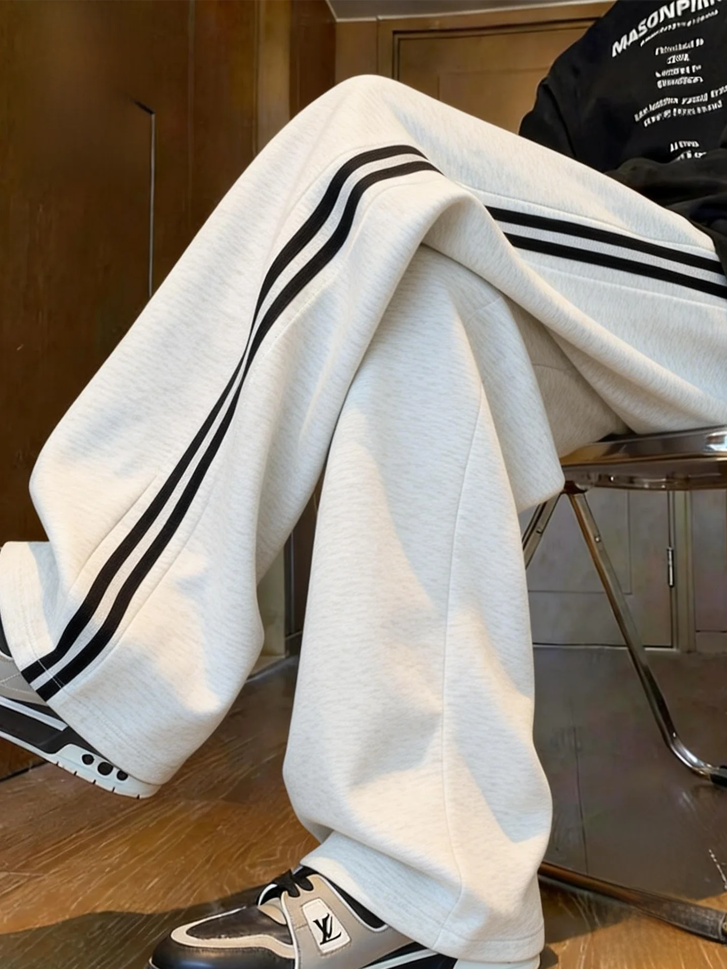 

American Street Sport Pants Men Spring Color Blo Straight Leg Wide Leg Trousers Trendy Cotton Casual Pants