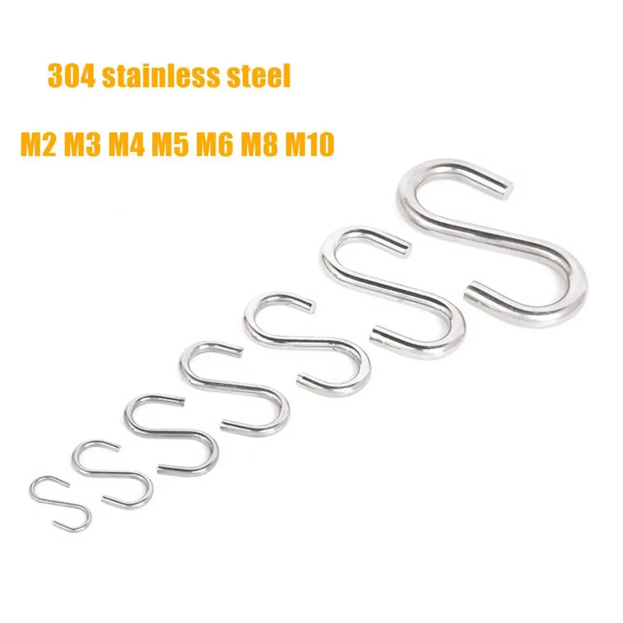 304 stainless steel S-Shape Hook Stainless Steel Clothes Bag Towel Plant Hanging Rack Multi-function Kitchen Bedroom Railing Han