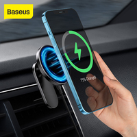 Baseus 15W Car Mount Wireless Charger Magnetic Suction Center Dashboard Holder Wireless Charging For iPhone 12 13 14 pro