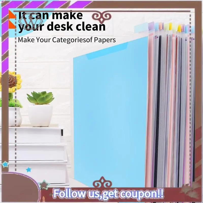ABBG-منظم تخزين الورق مقاس 12 × 12 بوصة منظم تخزين شفاف مع علامات تبويب مؤشر لاصقة لورق القصاصات من الفينيل
