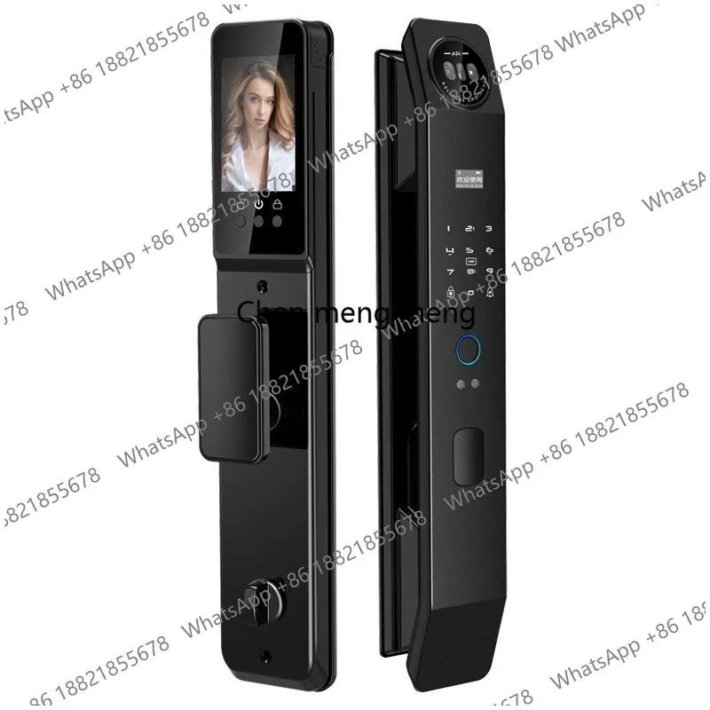 

Автоматический 3D-замок с распознаванием лиц и отпечатков пальцев, электронный умный дверной замок для дома, противоугонный дверной замок.