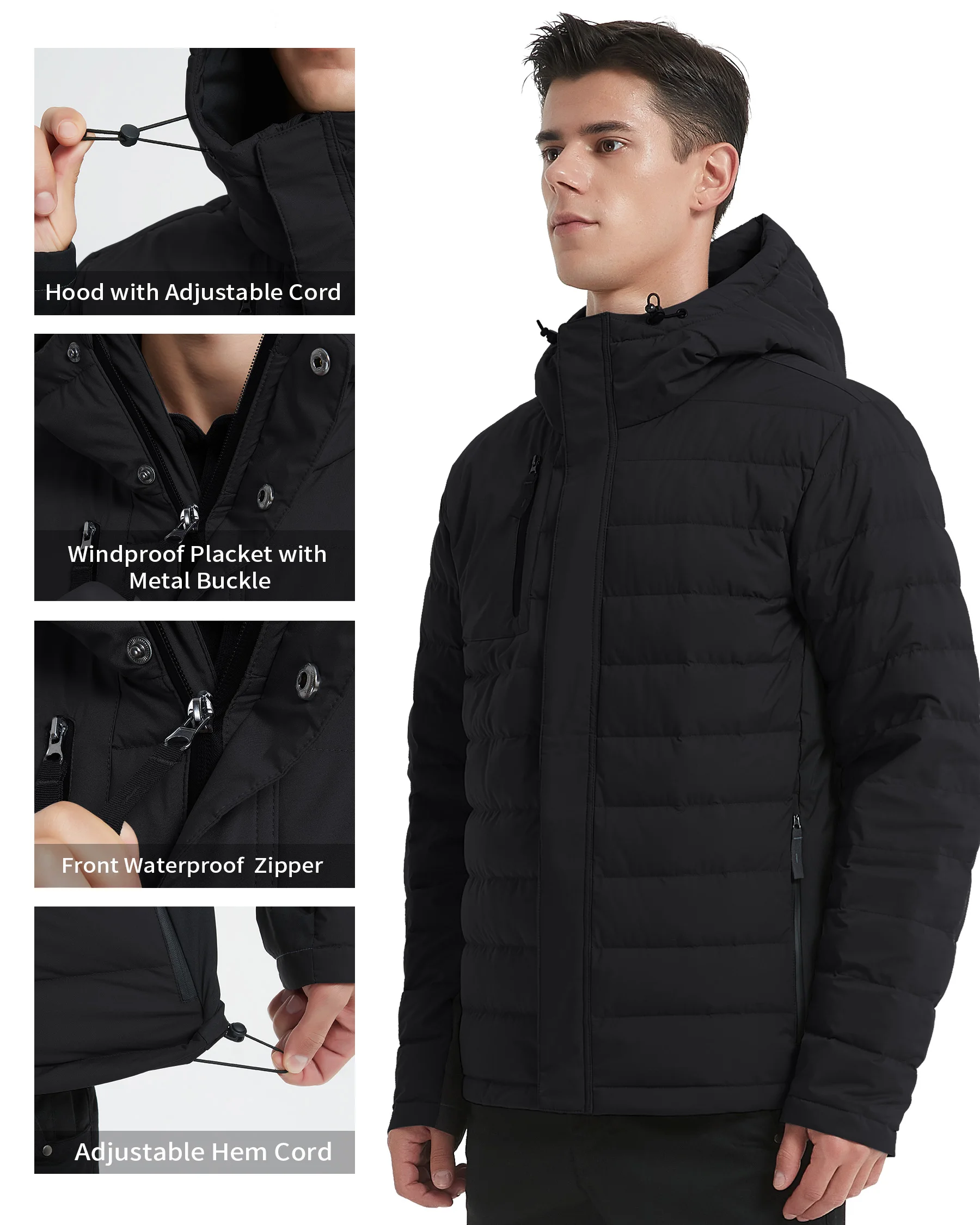 Chaqueta de plumas para hombre, Parka resistente al agua ligera, a prueba de viento, cálida, Ultra impermeable, para invierno, 2021