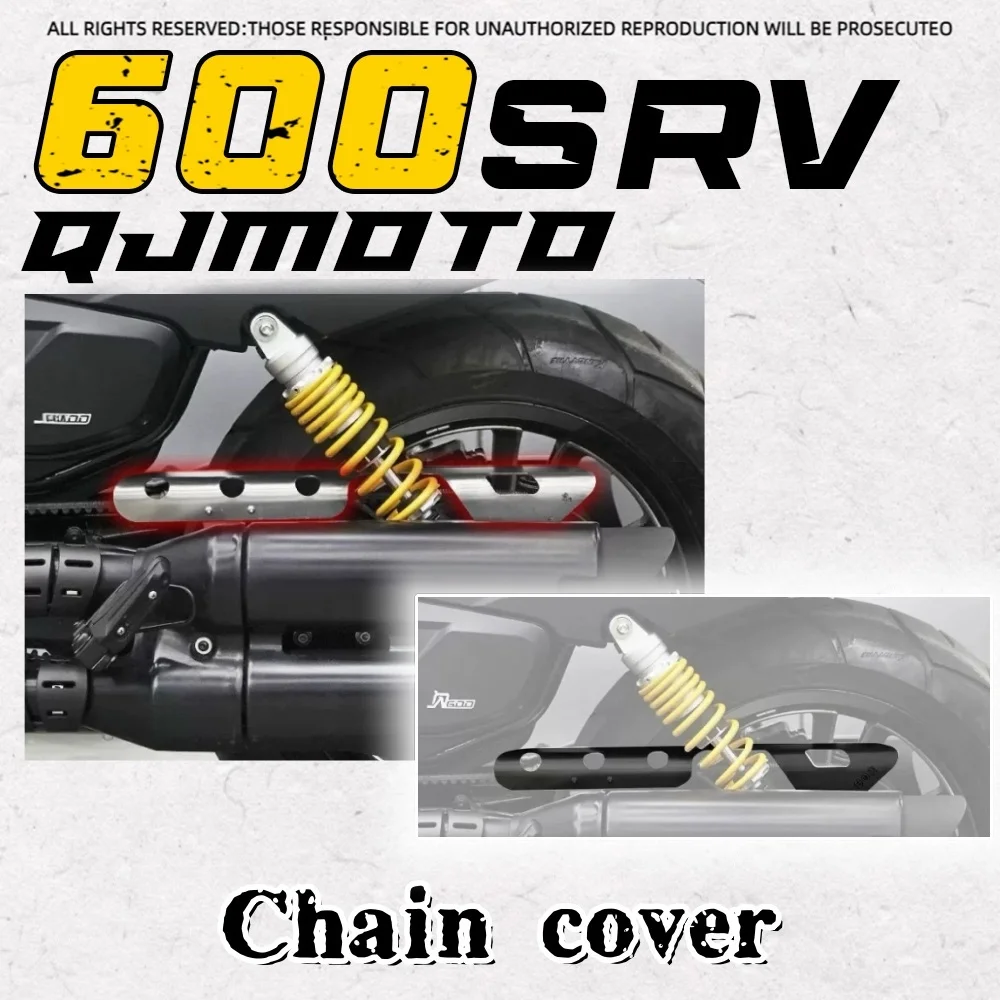 

FOR QJMOTOR SRV 600 stainless steel chain cover retro tooth plate box belt cover protective cover decorative accessories