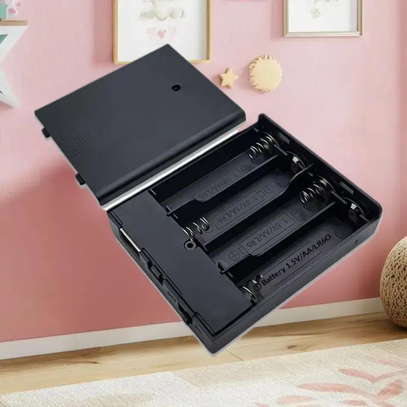 1 Pc 4 Slots Battery Holder No.5 Battery Holder AA Battery Case With Switch With USB Socket AA Battery Box