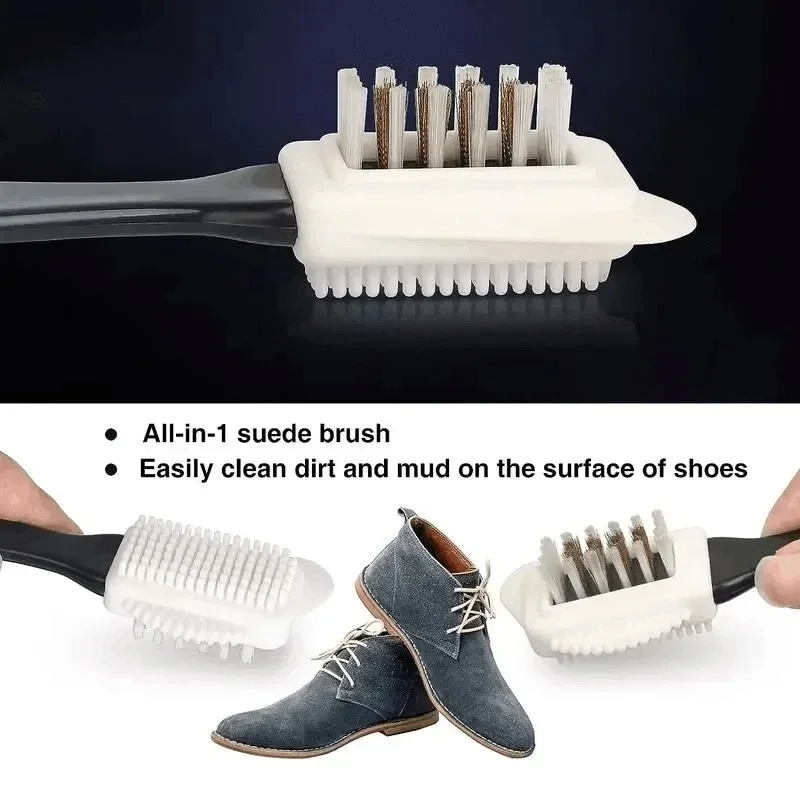 Cleaning Shoe Brush For Suede Nubuck Shoes Stain Dust Shoes Brush Steel Plastic Rubber Boot Household Cleaner Tools