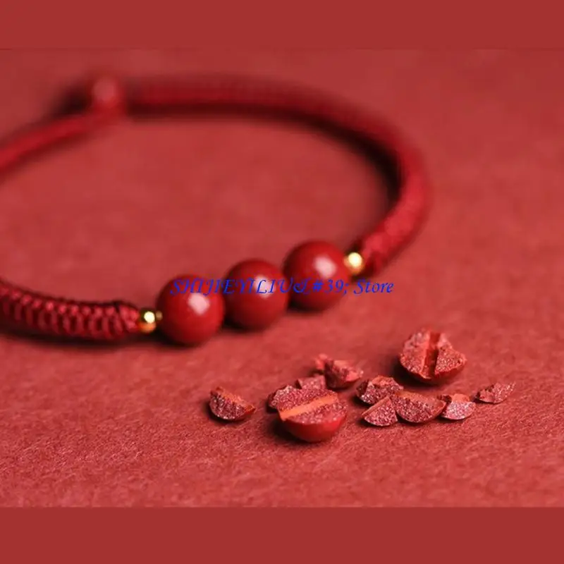 E21F Wrist Chain Adjustable Chinese Lucky Red Bangle Braided Rope Valentines Day Gift