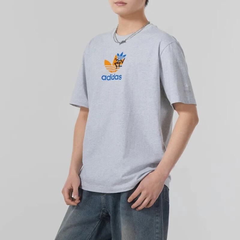 

Adidas Official Authentic Three Stripes Men's Printed Round Neck Casual Sport T-shirt IS2912