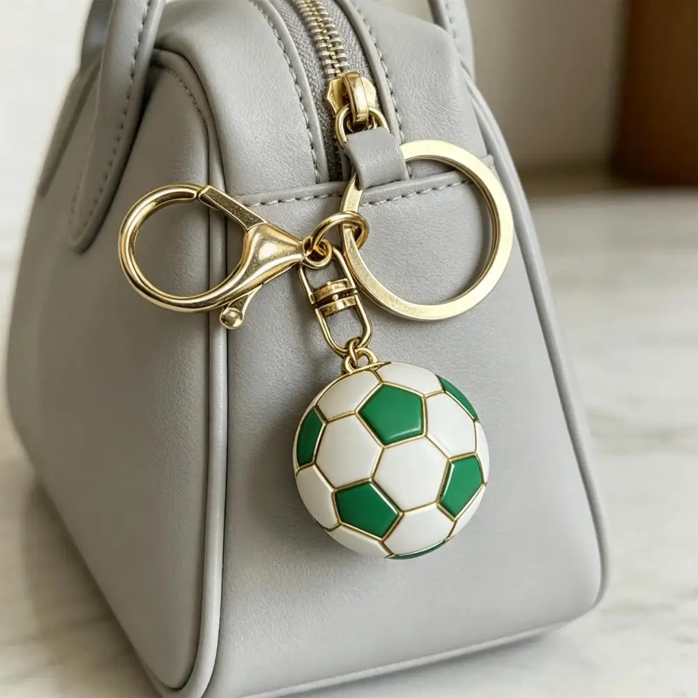 Football Pattern Charm Football Keychain Football Design Keychain Pendant with Lobster Clasp Thickened Metal Key for Backpack