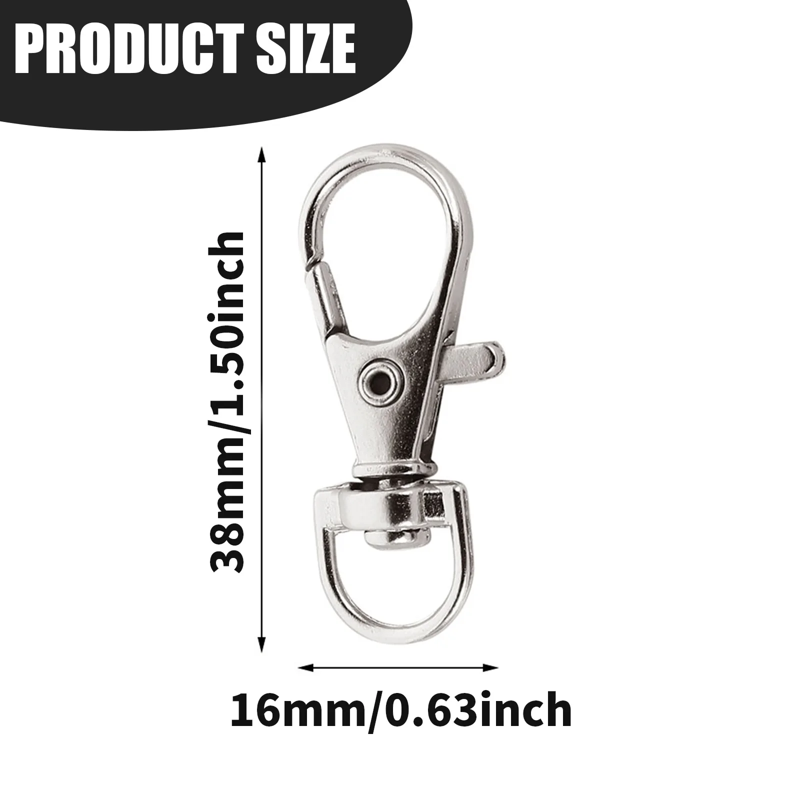 25-200Pcs Swivel Lobster Clasp Snap Hooks Stainless Steel Key Ring Clasp D Ring Snap Hook for Keychains Jewelry DIY Crafts