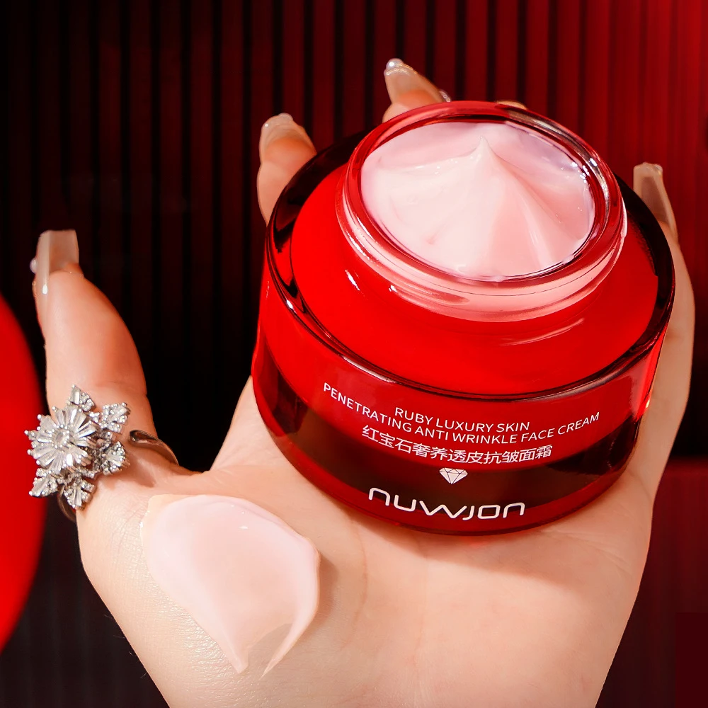 

Рубиновый роскошный проникающий крем для лица против морщин, увлажняющий уход за лицом, улучшение расслабляющего провисания лица, сухая красота, уход за кожей