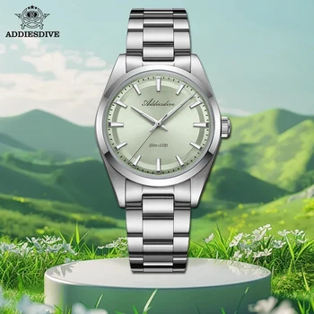 Addiesdive Eenvoudige AD2066 Nieuwe Man Quartz Horloge K1 Minerale Bubble Spiegel Glas BGW9 Lichtgevende 100M Waterdicht AD2066 Heren Horloges