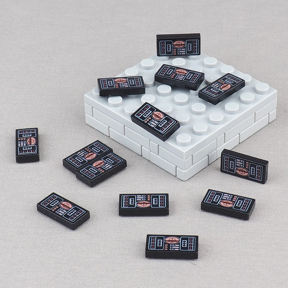 MOC 10PCS 3069pb Printed Aviation Airplane Radar Panel Pattern Building Blocks 3069 Instrument Board Bricks Particle Toys Gifts