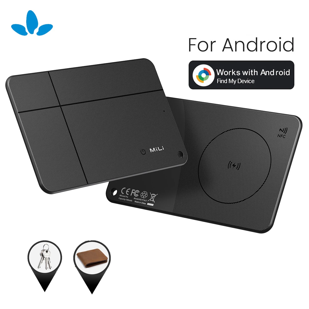 محفظة بطاقة جهاز Mili المضادة للخسارة، جواز السفر، مفتاح الهاتف، تتبع الموقع GPS Smart MiTag Bluetooth Finder لنظام Android Google Find