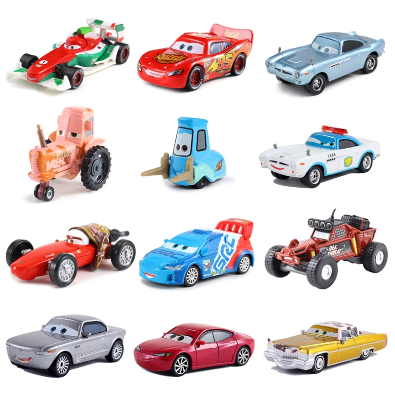 Disney Pixar Cars 2 3 Toys Lightning Mcqueen Francesco Sterling Finn McMissile 1:55 Diecast Metal Alloy Model Toy Car Kids Gift