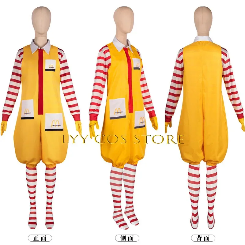 CyConcierge M Uncle Clown Cosplay Anime M Joker Costume Red Wig Masquerade Party Clown Character Welcome Costume for Child Adult