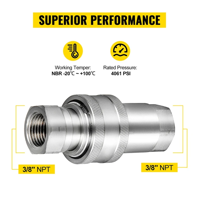 LSQ-S4-04 1/2 pouce NPT ISO5675 Hydraulique Rapide allergique Tracteur Hydraulique Couremplaçant Agricole Rapide Déconnexion Couplage