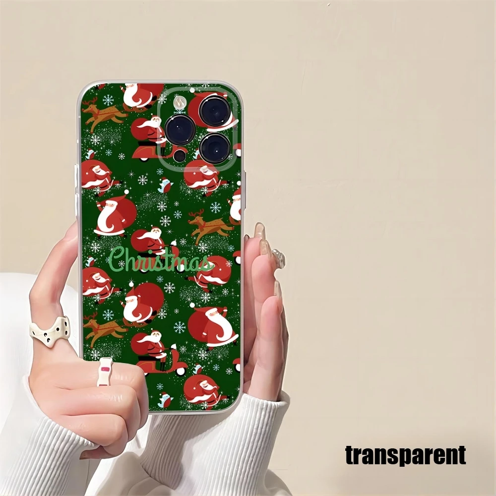 Christmas Phone Case new 2024 For iPhone 16 15 14 12 13 11 Pro Max Mini Thought X XR XS Max 7 8 Plus transparent cover