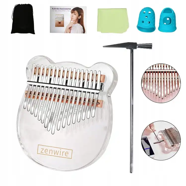Kalimba-instrument Afrikaanse piano Zanza Mbira 17 toetsenbord Acryl Zenwire K-03a