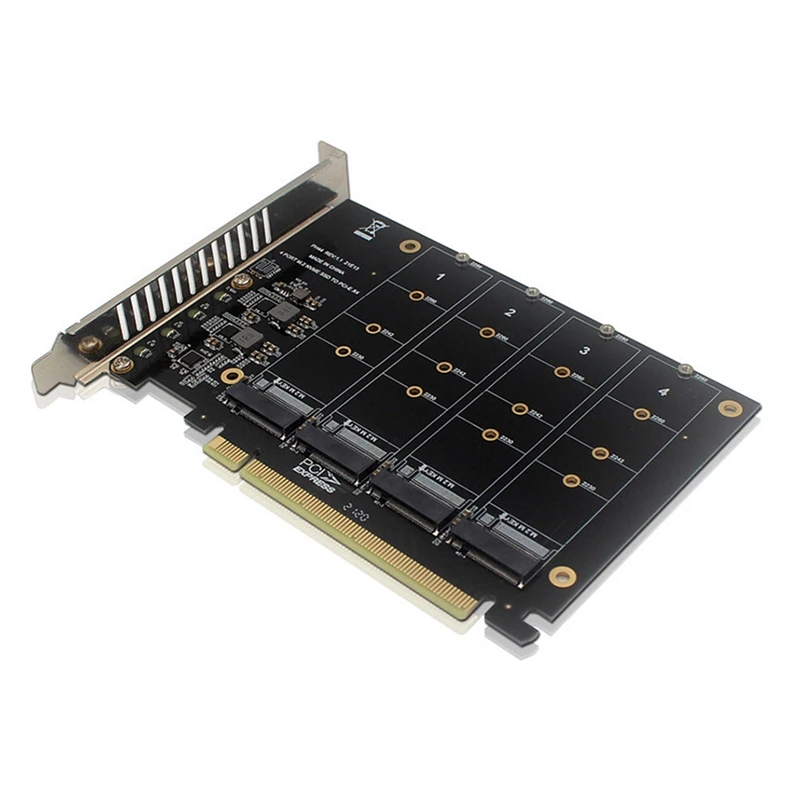 محول بطاقة توسيع للسيارة ، PCIE إلى NVME ، نوع المفتاح M ، SSD إلى PCIE16X ، 4 Bay M2