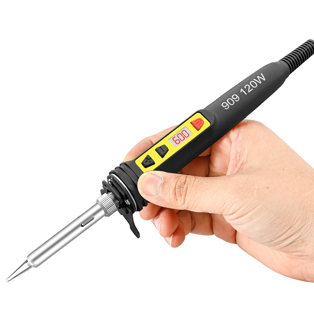120W Electric Soldering Iron with Ceramic Heating Core 200-600℃ Adjustable Digital Display 909 Welding Pen Tip 110V / 220V view 3