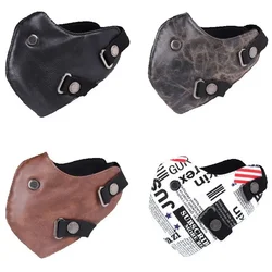 Punk Leather Biker Half Face Mask Anti-Dust Anti-Pollution Riding Mask for Men And Women Sport Motorcycle Mask