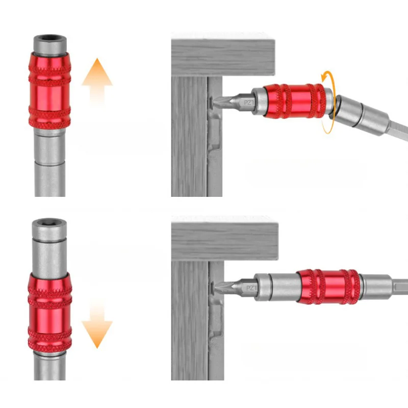 Hexagonal Shank Bit Extended Self-locking Connecting Rod Drill Splicer Socket 360° Swivel Magnetic Quick Bit Angle Adapter
