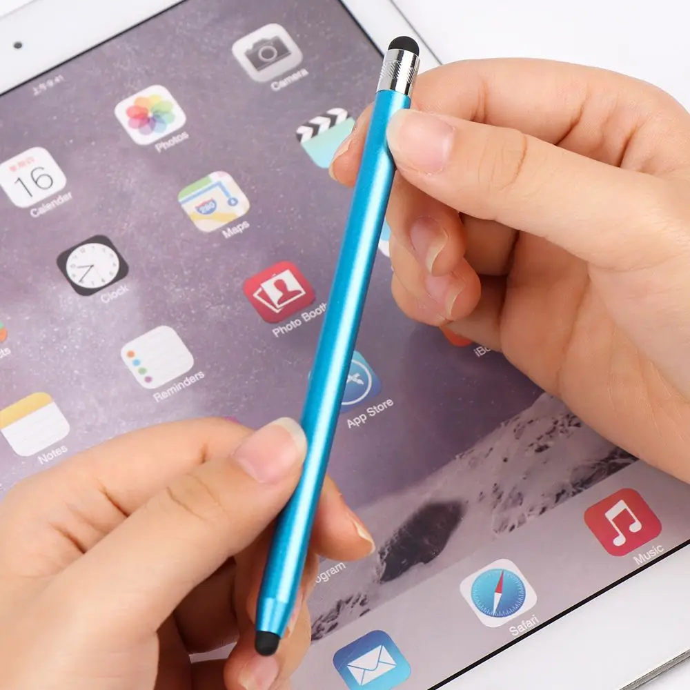 Stylet tactile universel à double tête, pointes en silicone pour touristes, tablette, téléphone, stylo à écran tactile, stylo à dessin portable léger