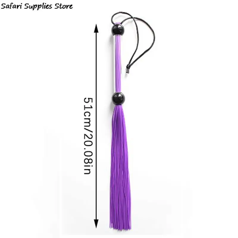 Frusta per cavallo con nappa in Silicone 51cm fruste per addestramento didattico equestre con manico Flogger sculacciata