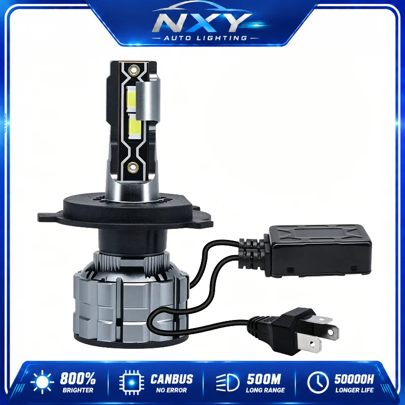 NXY R12 60W LED Headlight Bulb H4 H7 High Low Beam Super Bright Focus Focused Car Headlamp Retrofit Kit Plug and Play Auto Light