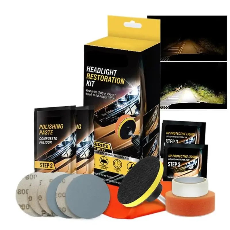 Car Headlight Restoration Kit Professional Headlight Lens Repair Polish System for Enhanced Visibility