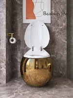 Integrated golden smart toilet, voice intelligent control, automatic flip, siphon toilet