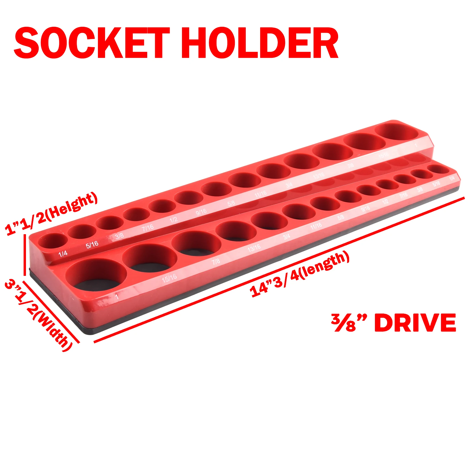 Socket Organizer Kit Magnetic Socket W/holder 1/2\'\' 3/8\'\' 1/4\'\' Drive Adapter SAE Socket For Wrench Spanner Hand Tool Parts