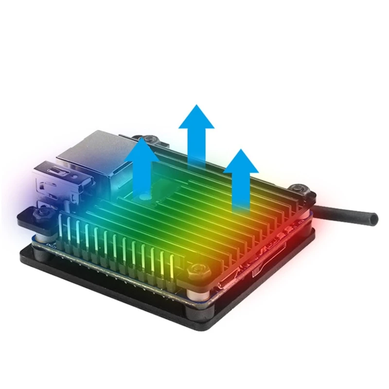 for Orange Pi Zero/2 Fan ABS Case with Thermal Adhesive Pad Screw Heatsink Simple Removable Top Cover for Pi Zero