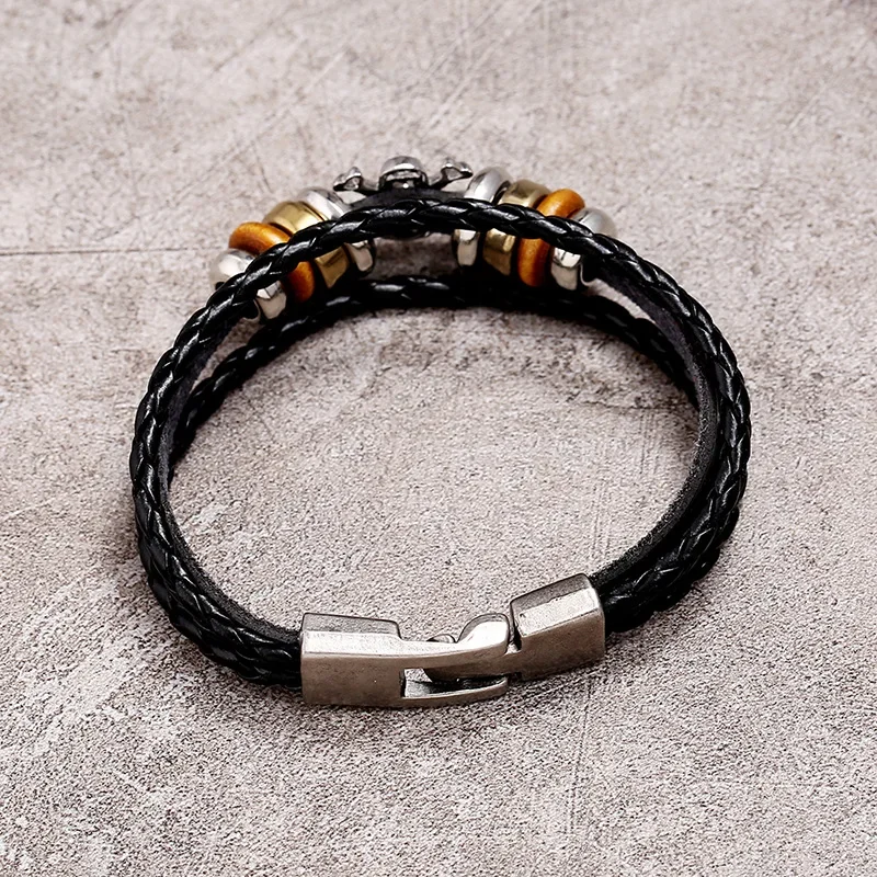 2-teiliges Luffy Strohhut Anime Cosplay Gewebtes Leder-Armband Herren- und Damen-Streetwear Geschenkset – Detail 6
