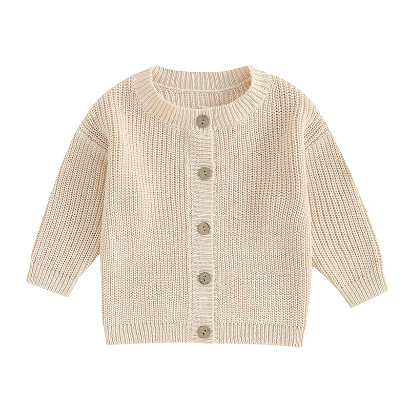 

Baby Sweater Girls Cardigan Knit Outfit Coat Long Sleeve Crewneck Knitwear Jacket Newborn Fall Winter Clothes