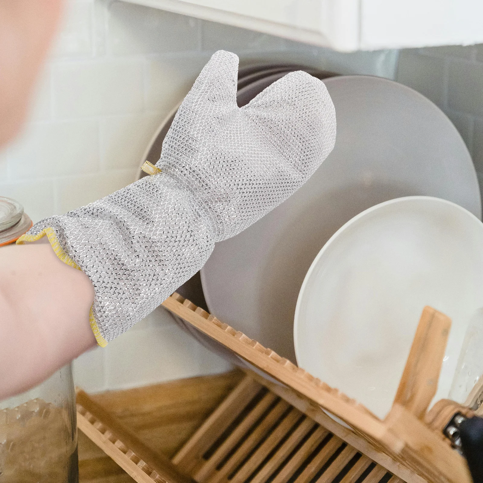 

2 Pcs Hand Protection Mitts Industrial Dishwashing Heat Resistant Kitchen Disposable Cleaning Household