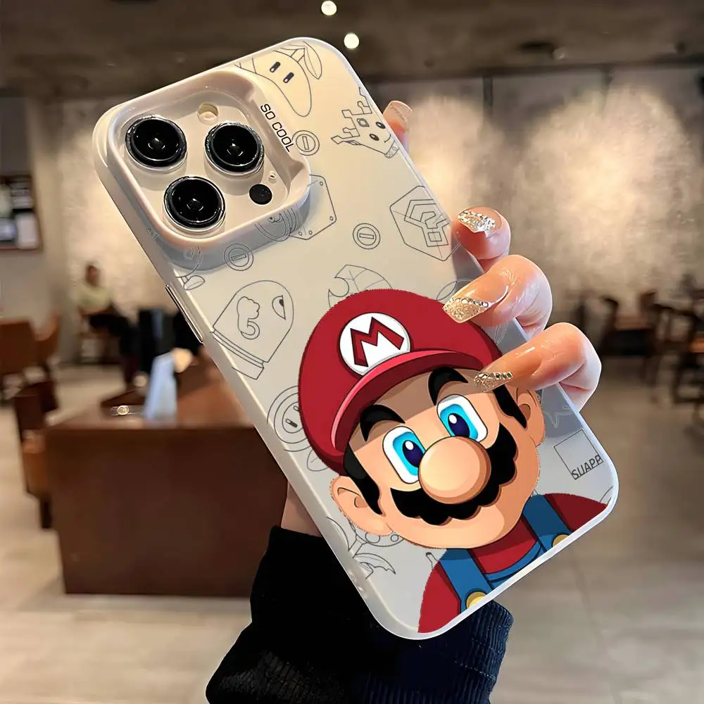 M-Marios スマホケース iPhone 16 15 14 13 12 11 Pro Max X XR XSMAX 8 7 Plus キャンディマット 耐衝撃 バックカバー