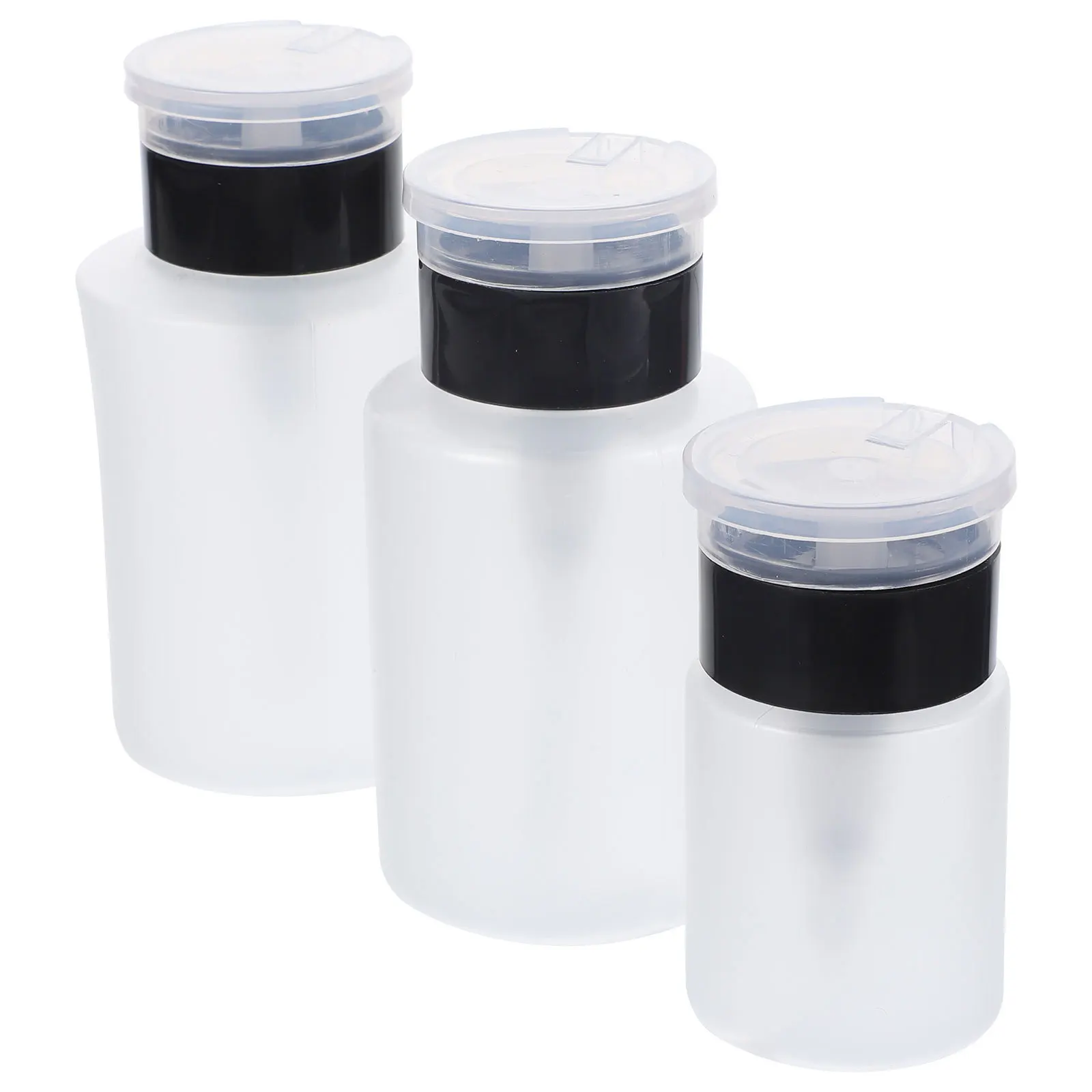 3 قطعة مزيل طلاء الأظافر زجاجات مضخة الصحافة موزعات إعادة الملء حاويات تخزين فارغة السائل لإزالة ماكياج العناية بالبشرة #3