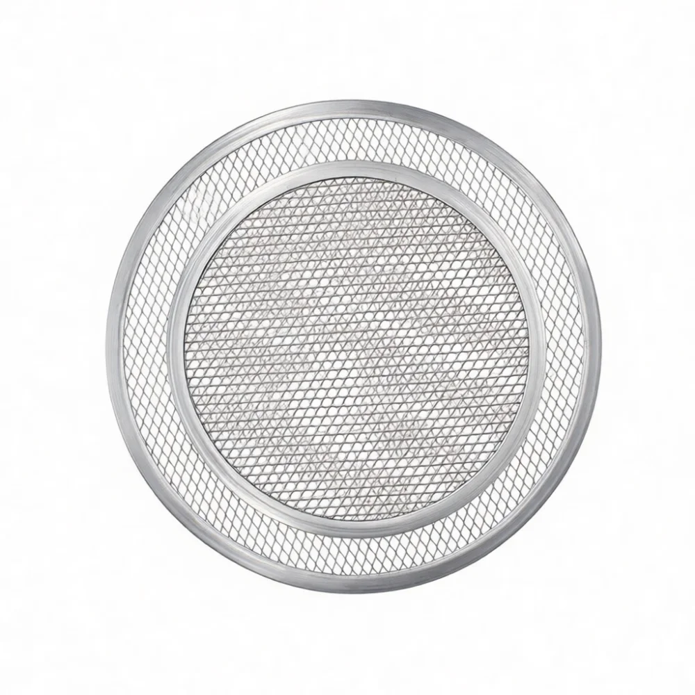Nonstick Aluminum Pizza Screen Round Baking Net Thickened Mesh Tray Commercial Kitchen Supplies For Crispy Crust Roaster