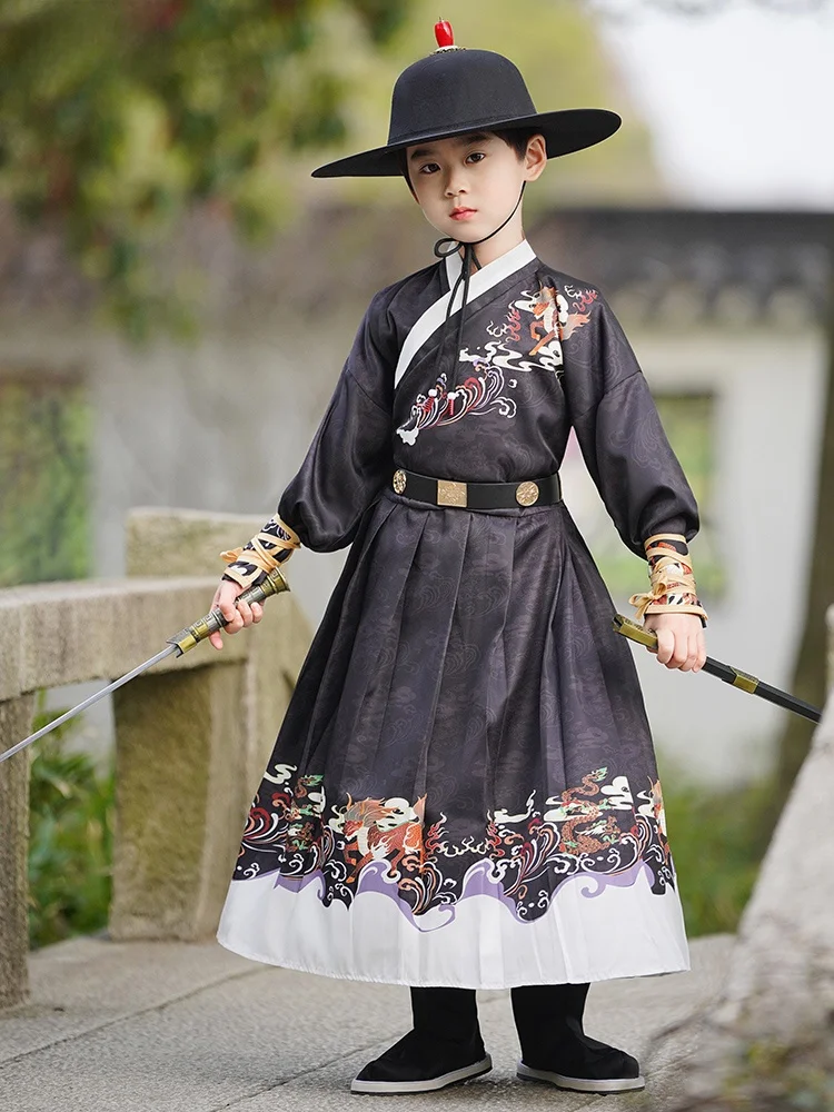

Ele Children's Ming Dynas Sle Flng Fi Costume Haome Boy Hanfu Ancient Costume M Student Martial Arts Nation...