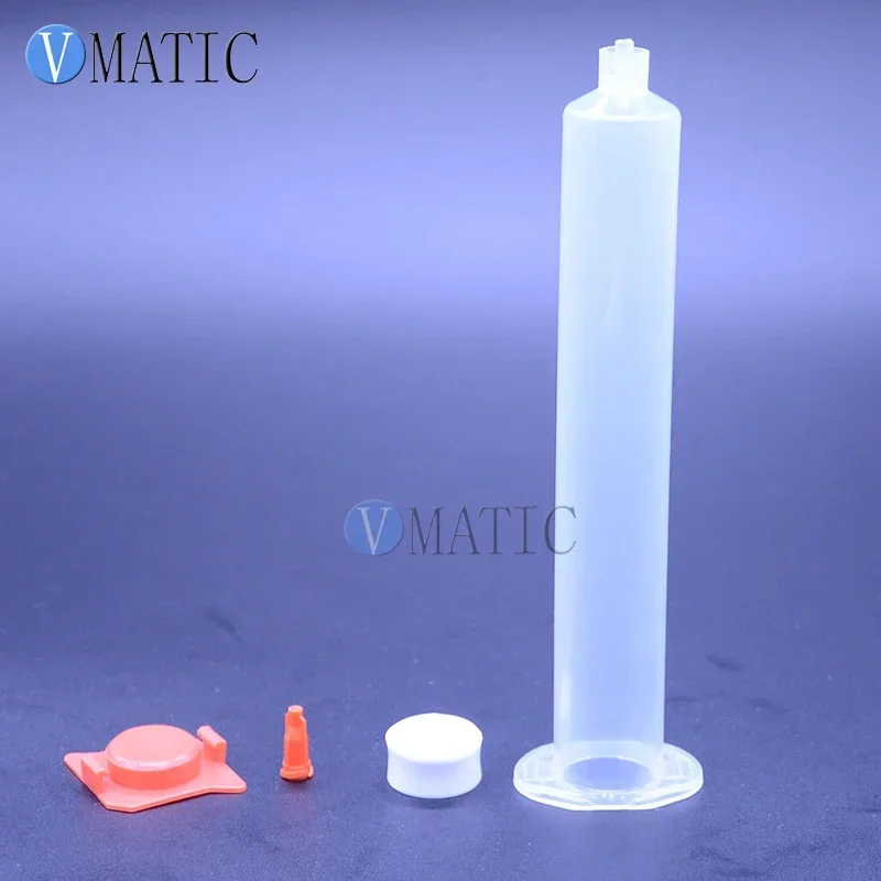 Free Shipping 55cc/ml Clear Pneumatic Luer Lock Tip Dispenser Syringe Barrel With Piston/End Cover/Syringe Tip Cap 280Sets/Lot