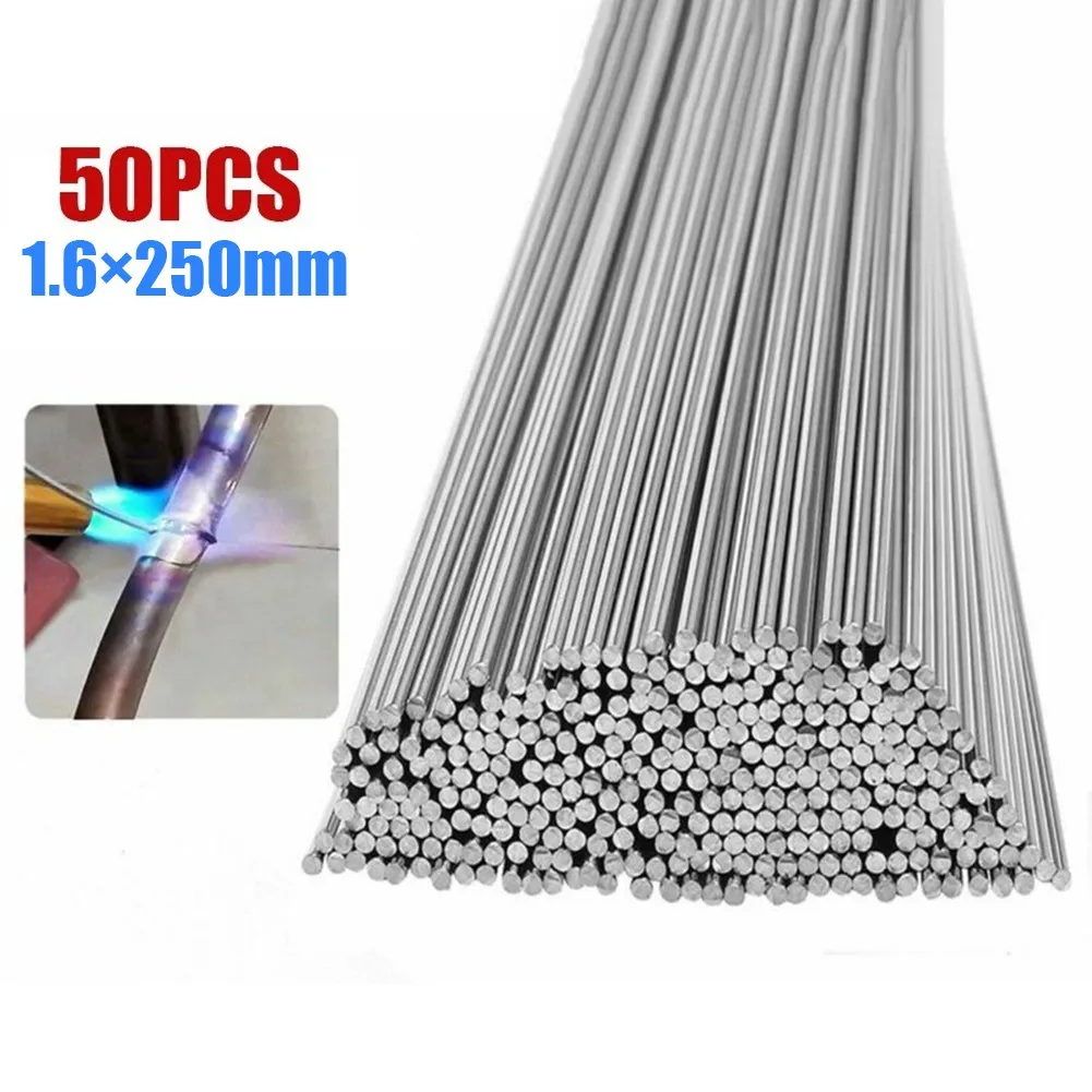 50pcs Aluminium Welding Rods Wire Brazing Easy Melt Solder Low-Temperature Solda Soudure Welding Tools Plastic Aluminium Copper