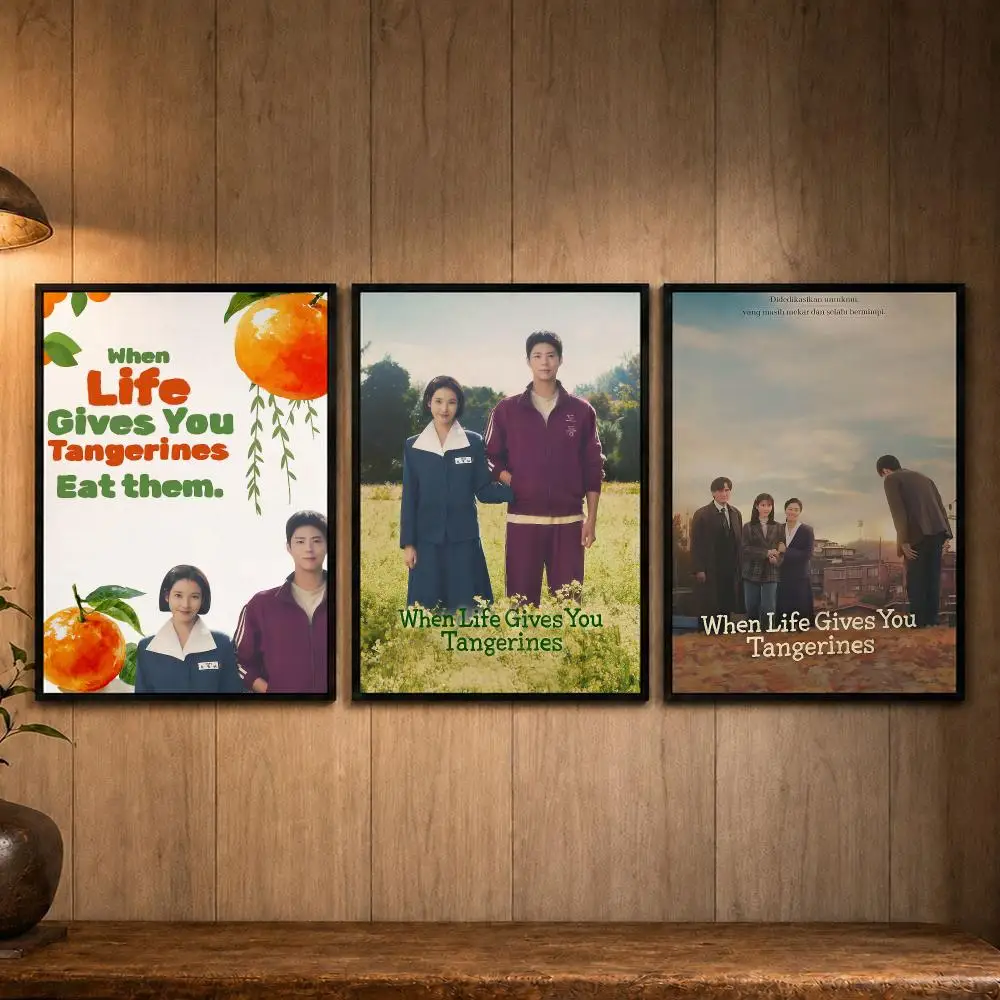 Essential Movie W-When Life Gives You TangerinesS Poster Self-adhesive Art Poster Decoracion Painting Wall Art White Kraft Paper