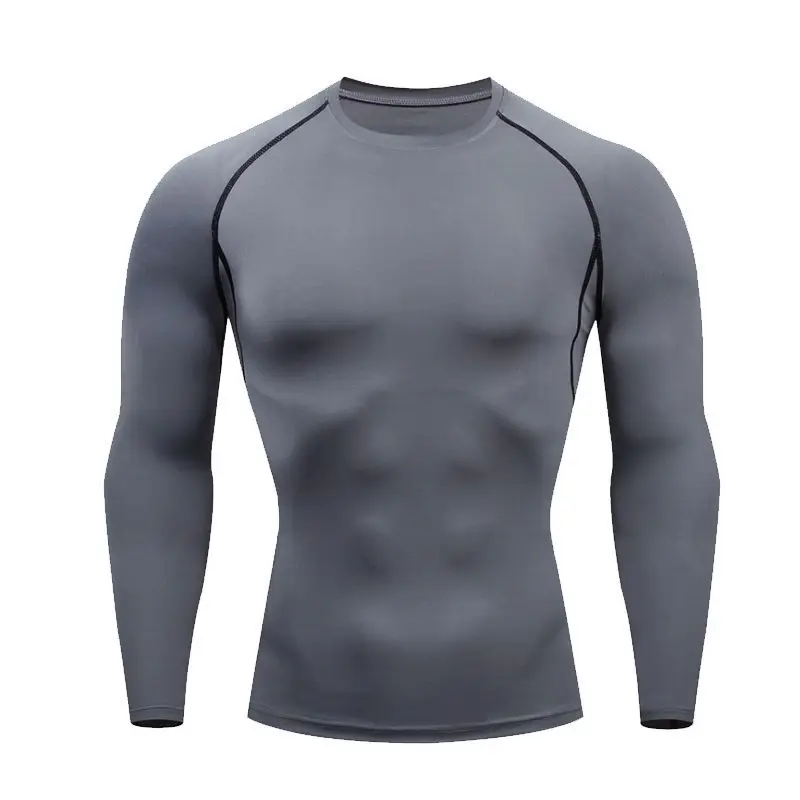 

Men's European and American Zipper Long Sleeved Training Fitness Outdoor Running Display Strength Quick Drying T-shirt Slim Fit